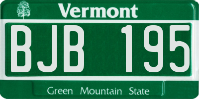 VT license plate BJB195