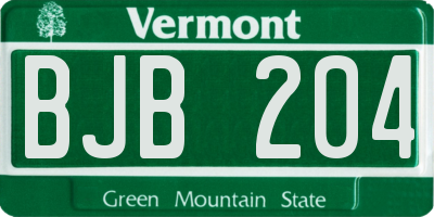 VT license plate BJB204