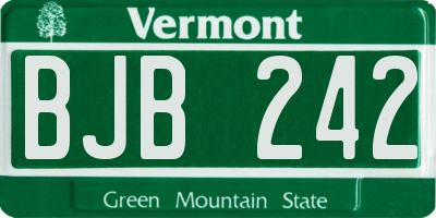 VT license plate BJB242