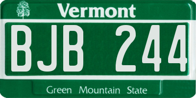 VT license plate BJB244