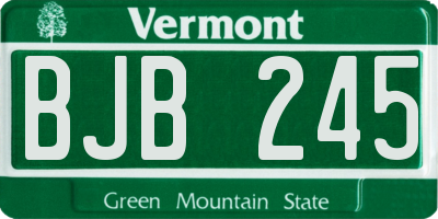 VT license plate BJB245