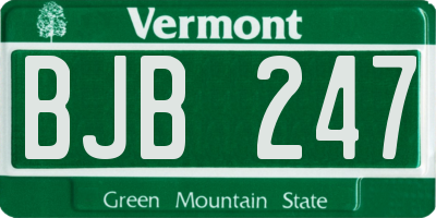 VT license plate BJB247
