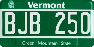 VT license plate BJB250