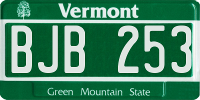 VT license plate BJB253