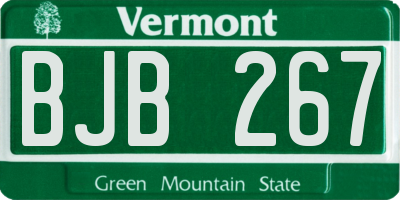 VT license plate BJB267
