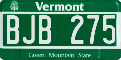 VT license plate BJB275