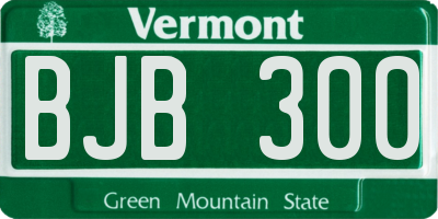 VT license plate BJB300
