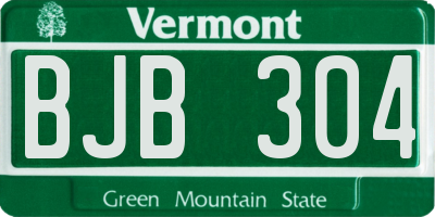 VT license plate BJB304
