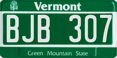 VT license plate BJB307