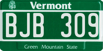 VT license plate BJB309