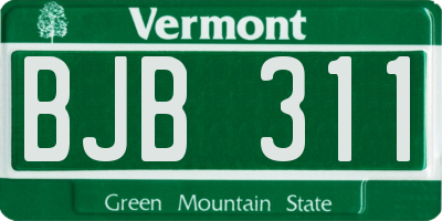 VT license plate BJB311