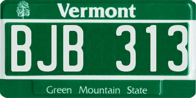 VT license plate BJB313