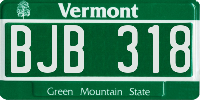 VT license plate BJB318