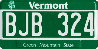VT license plate BJB324