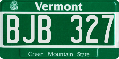 VT license plate BJB327