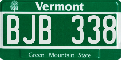 VT license plate BJB338