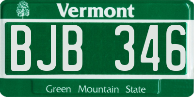 VT license plate BJB346