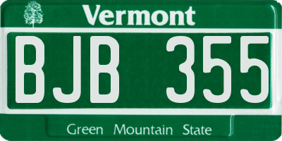 VT license plate BJB355