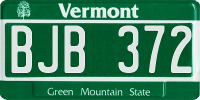 VT license plate BJB372