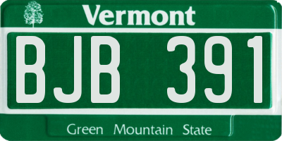 VT license plate BJB391