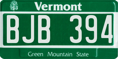 VT license plate BJB394