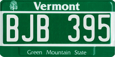 VT license plate BJB395