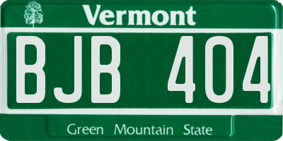 VT license plate BJB404