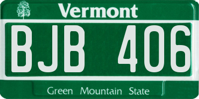 VT license plate BJB406