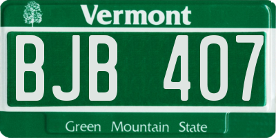 VT license plate BJB407