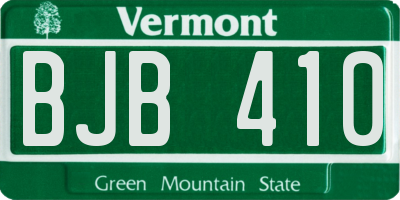 VT license plate BJB410