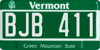 VT license plate BJB411