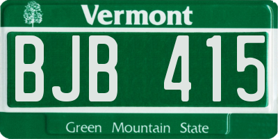VT license plate BJB415