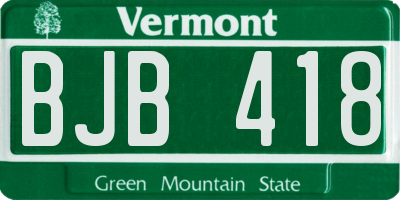 VT license plate BJB418