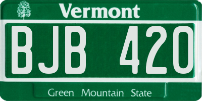 VT license plate BJB420