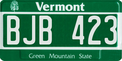 VT license plate BJB423