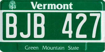VT license plate BJB427
