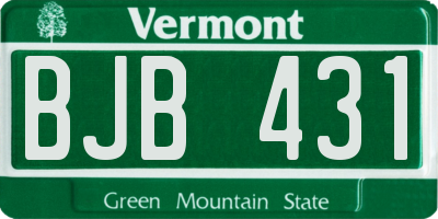 VT license plate BJB431