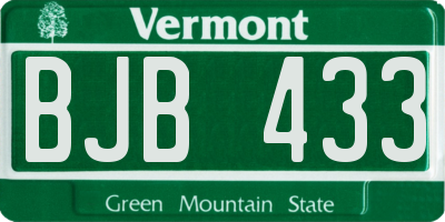 VT license plate BJB433
