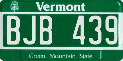 VT license plate BJB439