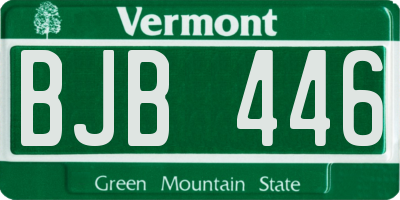 VT license plate BJB446
