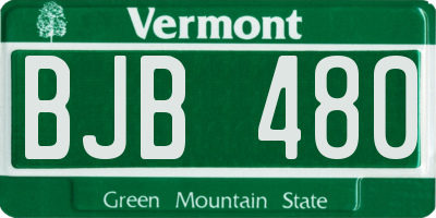 VT license plate BJB480