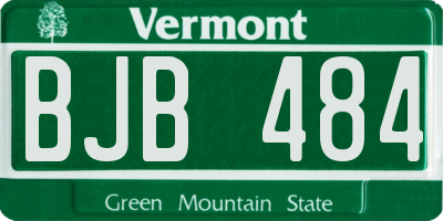 VT license plate BJB484