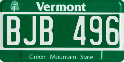 VT license plate BJB496