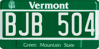 VT license plate BJB504