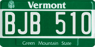 VT license plate BJB510