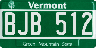 VT license plate BJB512