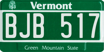 VT license plate BJB517