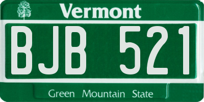 VT license plate BJB521