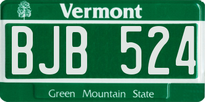 VT license plate BJB524
