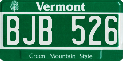 VT license plate BJB526